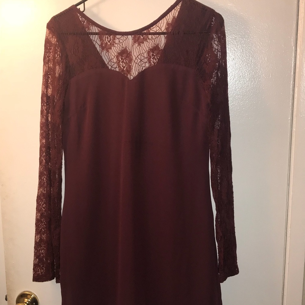 Burgundy lace dress